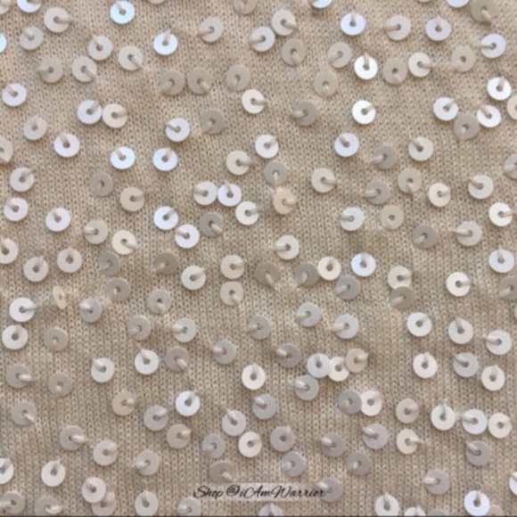 Talbotโs NWT cream sequin short sleeve cardigan sweater *shop@iamwarrior - Picture 2 of 8